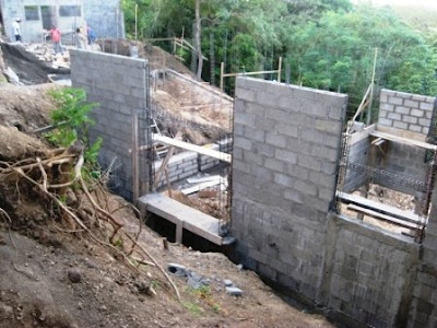 Casa Dann: avance en paredes de bloques