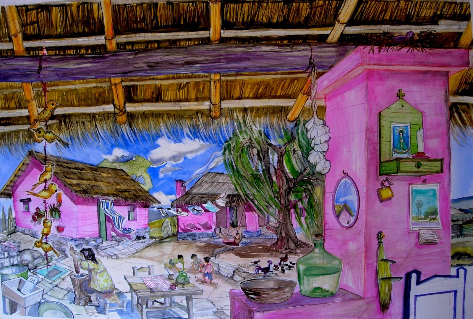 casas rosas en Tafi del Valle
