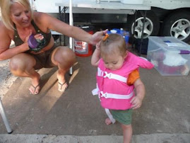 Her own life jacket (with Aunt Joan)