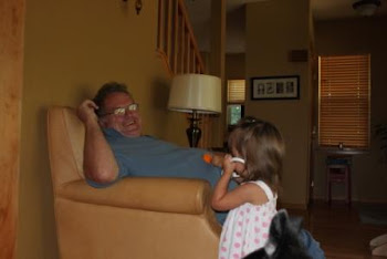 Listening to grandpa's heartbeat (or stomach...)