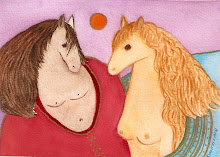 Horselovers--painting by Mitzi Linn