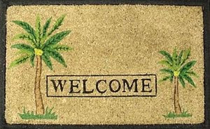 palm tree welcome doormat