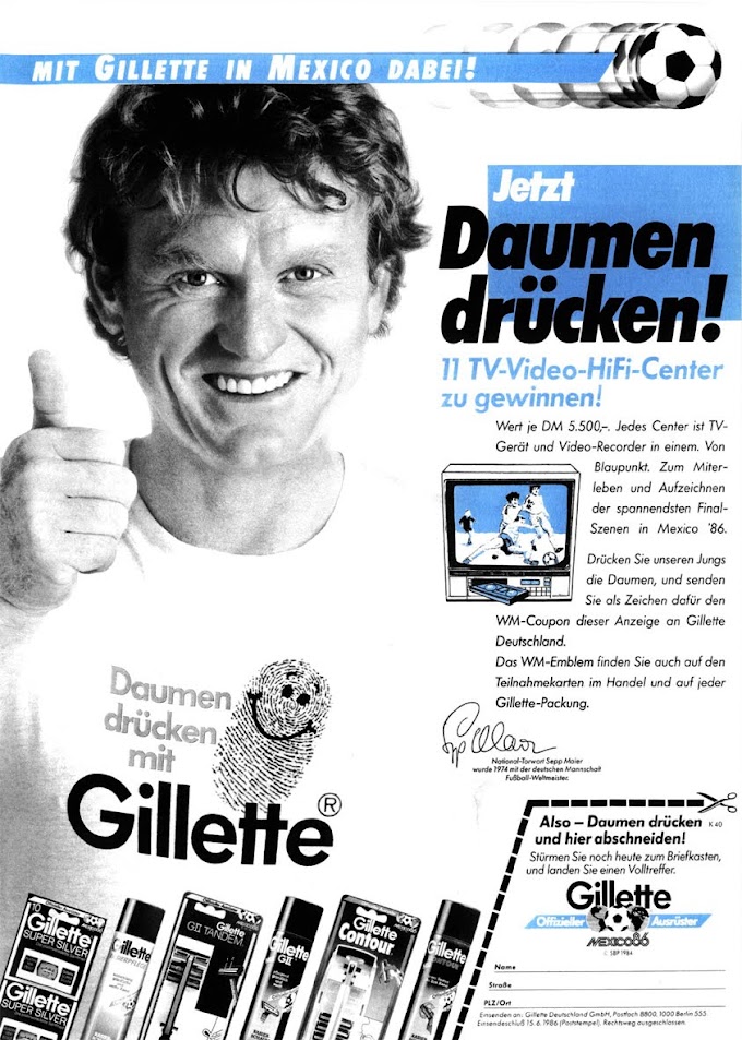 PUB. Gillette. Sepp Maier 1986.
