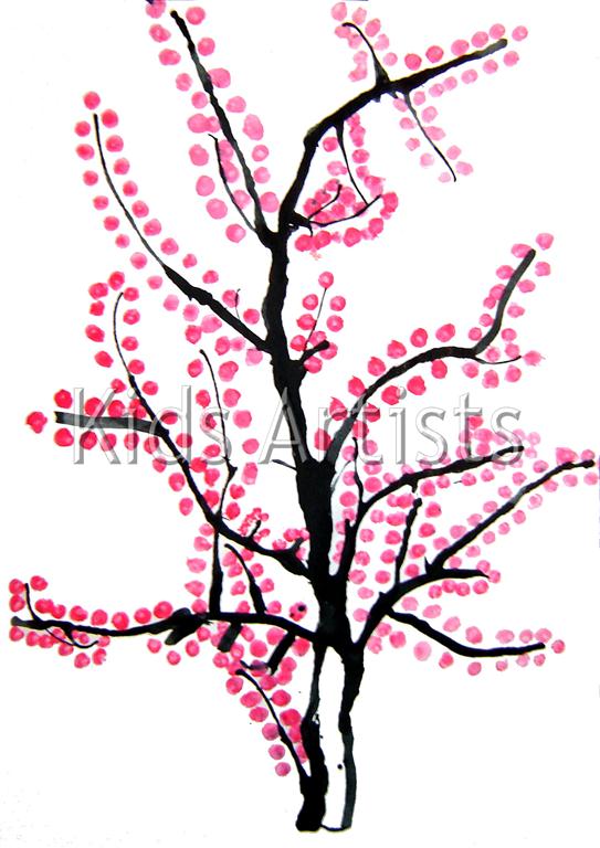 Cherry Blossom White Drawing Sheet A4 Size