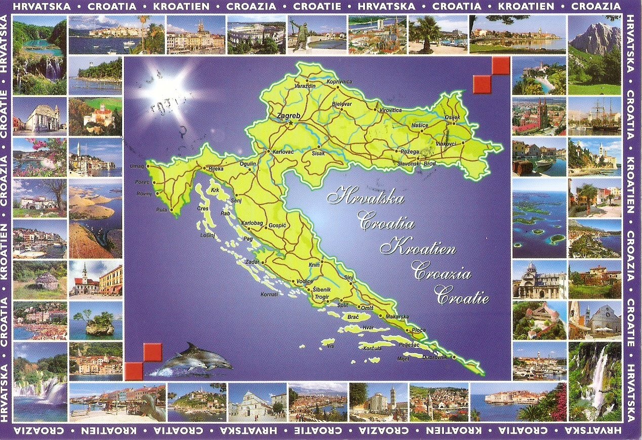 Postcard A La Carte: Croatia - Hrvatska Map