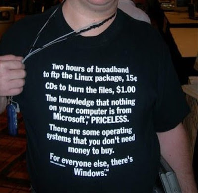 Linux mastercard spoof tee shirt