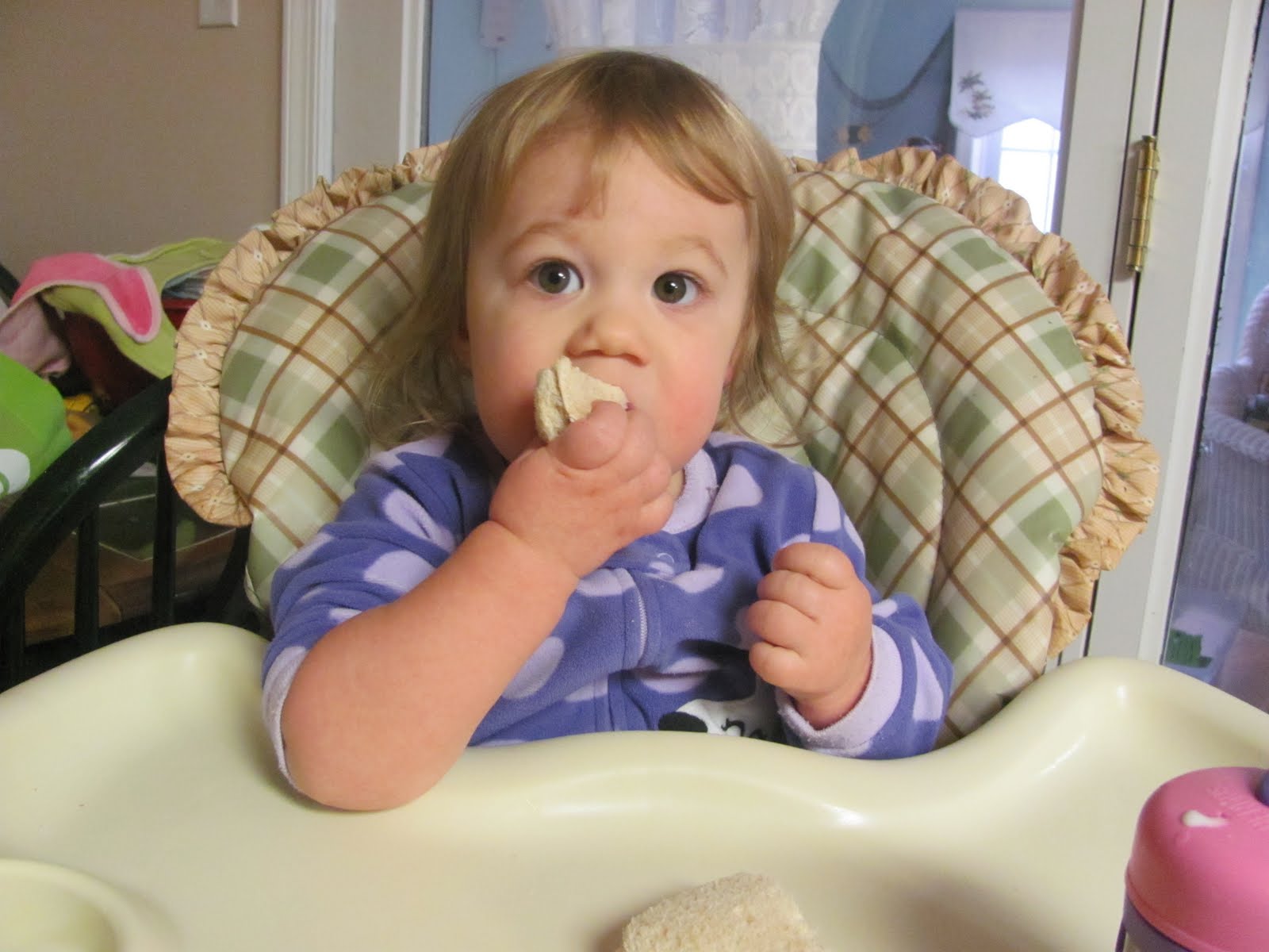 Baby Long First taste of peanut butter