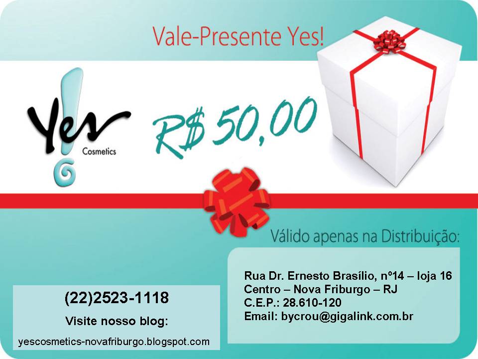 Não sabe como presentear?? Vale-Presente Yes!