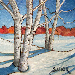 birch winter trees painting oil birches tree watercolor paint canvas painted paintings daily early creation today watercolors panel barb creations