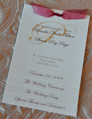 Layout Laurie Wedding Program Ink Colors Brown and Gold