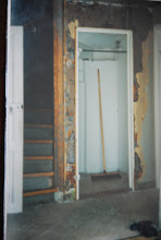 Före bild i vår gamla hall innan tillbygget och på trappan