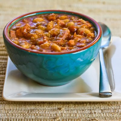 Navy Bean and Ham Stew with Leeks and Tomatoes