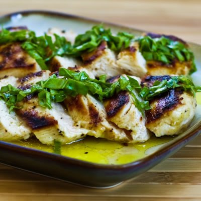 Mustard, Lemon, and Coriander Grilled Chicken Breasts with Lemon-Basil ...