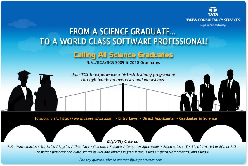 Information Technology Jobs TCS Science (BSc/BCA) Recruitment Drive