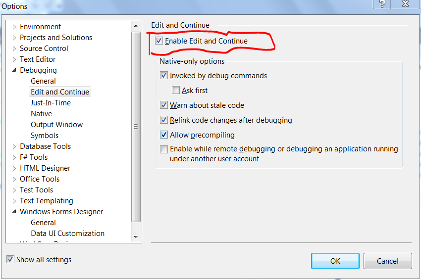 Tips & Tricks How to enable Edit and Continue in Visual Studio