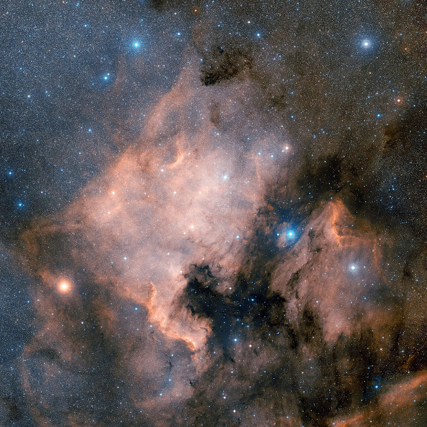 Beautiful DSS2 picture of NGC 7000, the North America Nebula