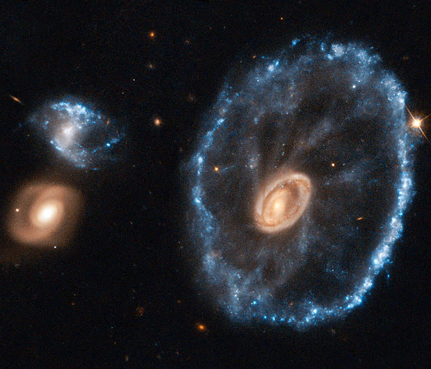 Hubble's picture of the Cartwheel Galaxy in tribute to the ST-ECF