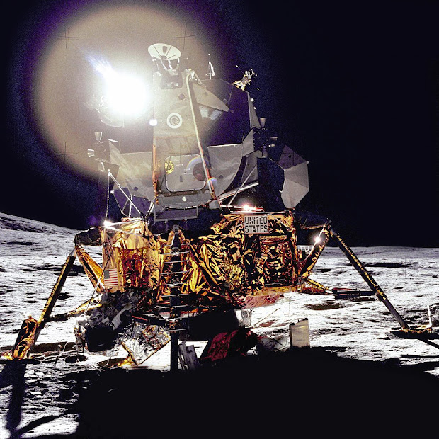 The Apollo 14 Lunar Module on the Moon's Fra Mauro Highlands