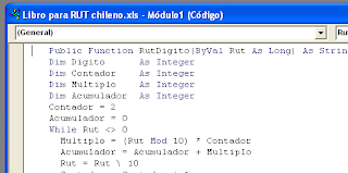 En Chile: calcular el digito verificador del RUT en Excel 5 rutchileno3