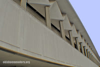 Looking along the east facade of Tulsa's Assembly Center