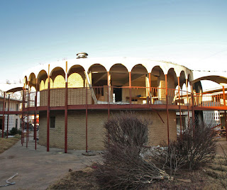 Looking north from inside the complex.