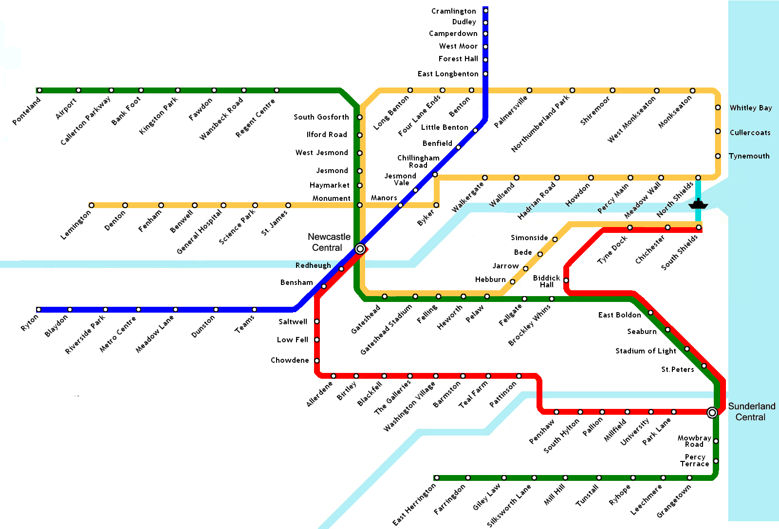 Newcastle metro map gambaran
