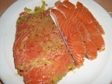 Gravlox ( pickled Salmon in vodka and lemon )