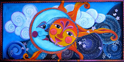 painting sun moon paintings stars designs paint heart acrylic hand rocks star watercolor night way laurie moons miller wood folk