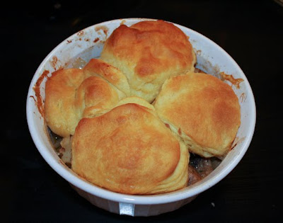 spicy chimichurri pork casserole with biscuits