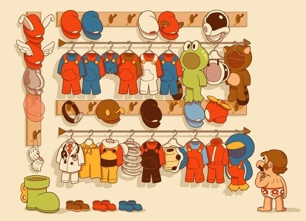 O guarda-roupas do Mario