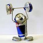 Arte com latas de Red Bull