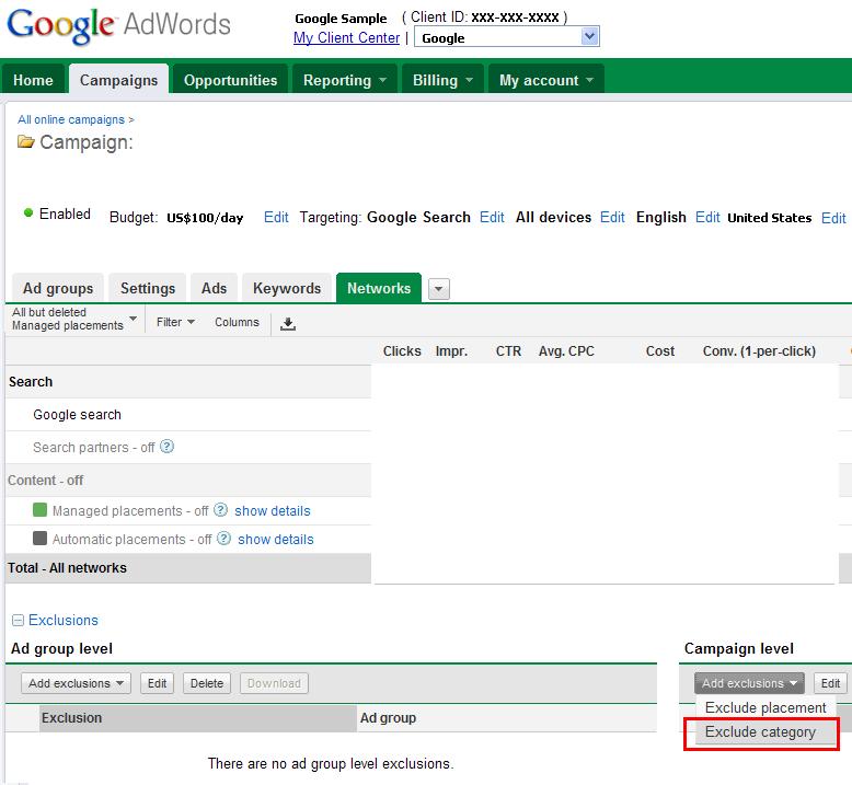How to exclude belowthefold placements in Google Adwords Content Network?