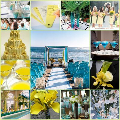 GET THE LOOK Teal Lemon Themed Wedding Blue Yellow weddings 