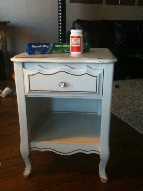 Refinished Nightstand With Tin Foil Remodelaholic
