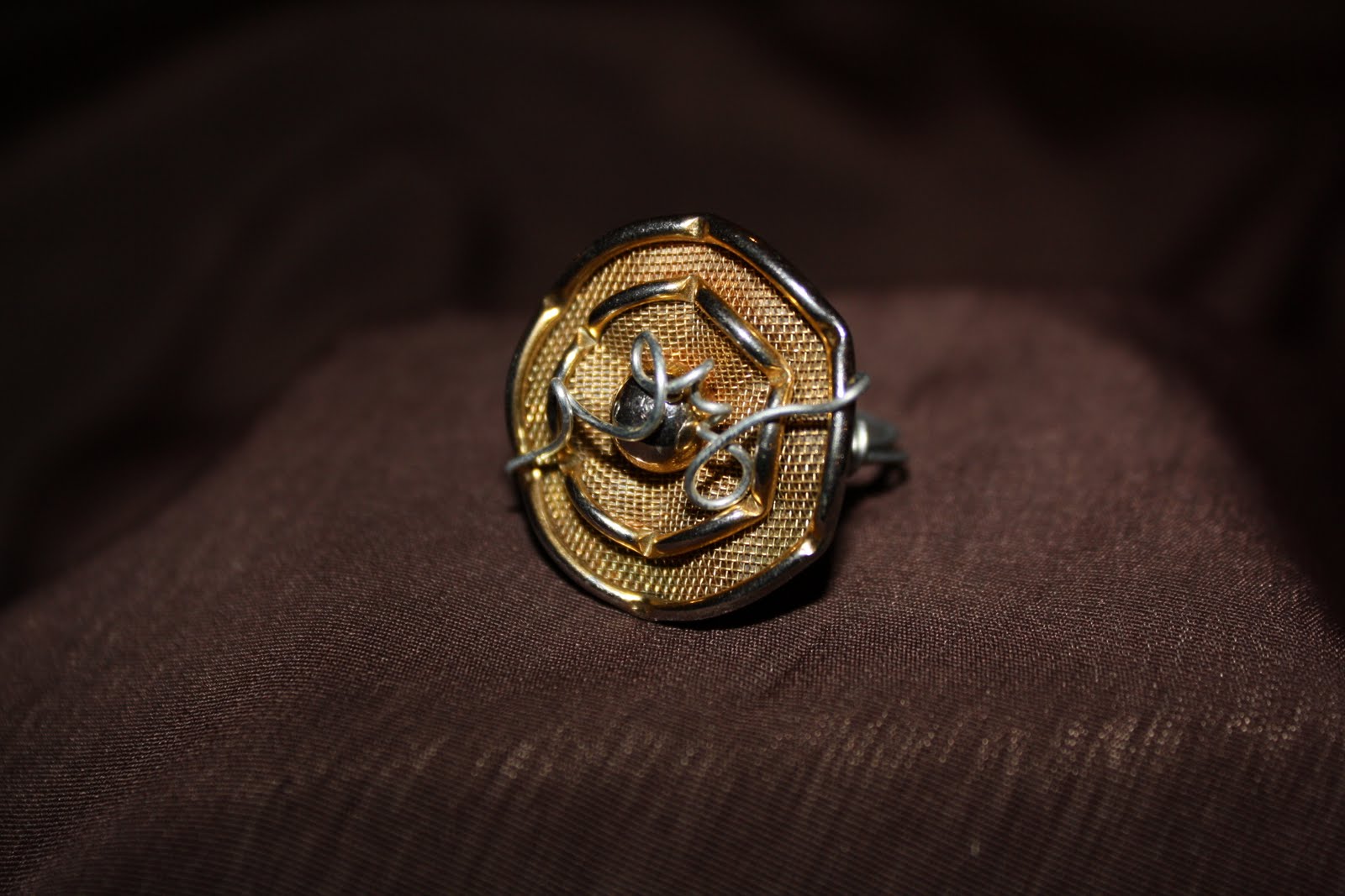 beccessories vintage button rings Vintage Gold Button Ring