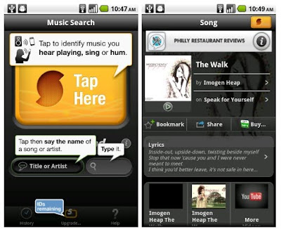 SoundHound on HTC Desire HD and Z