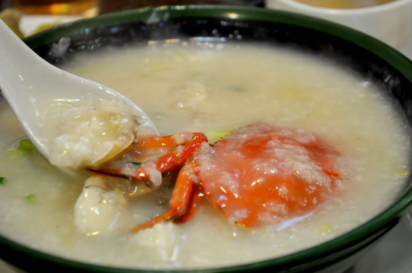 Eating in Macau Crab Porridge