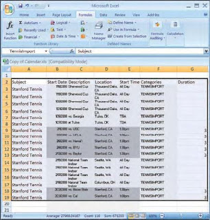 Excel Spreadsheet data