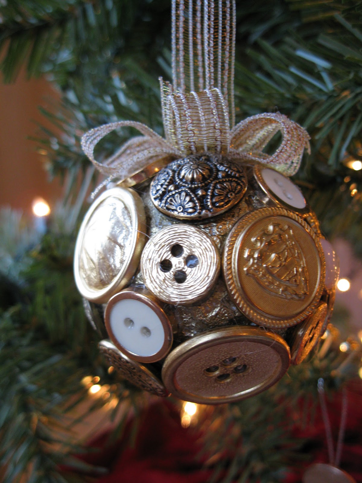 All Things Andrea Button Christmas Ornaments