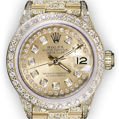 Ardour For Watches: Ladies Full Pave Champagne String Dial Rolex Super ...