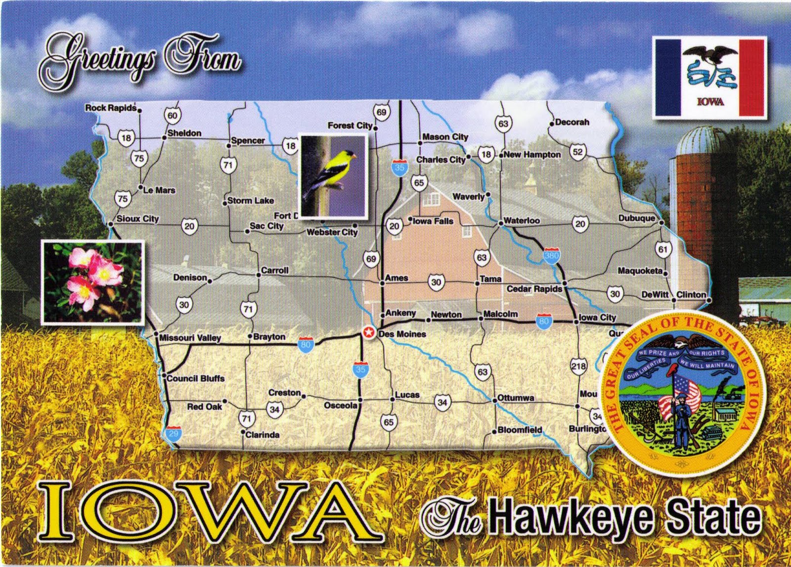 Айова штат сша карта