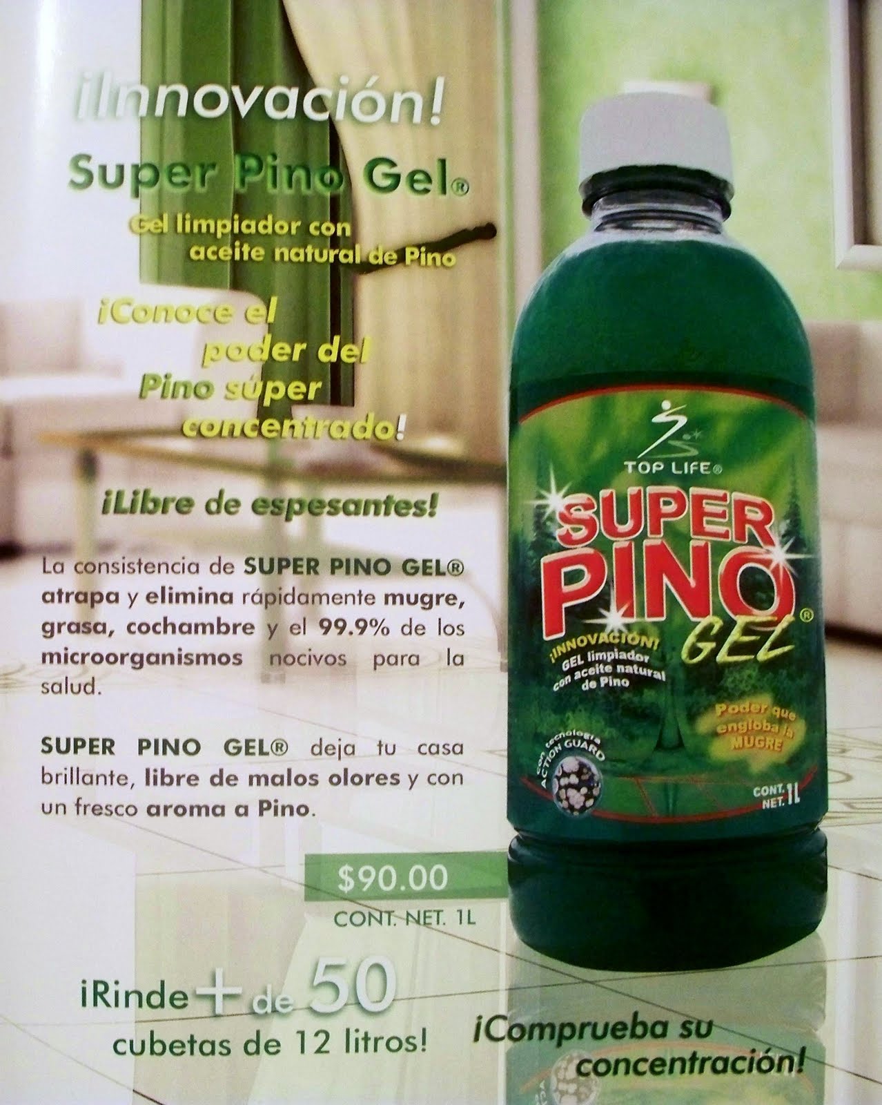 TOP LIFE AGUA PRIETA SUPER PINO GEL Gel limpiador con aceite natural