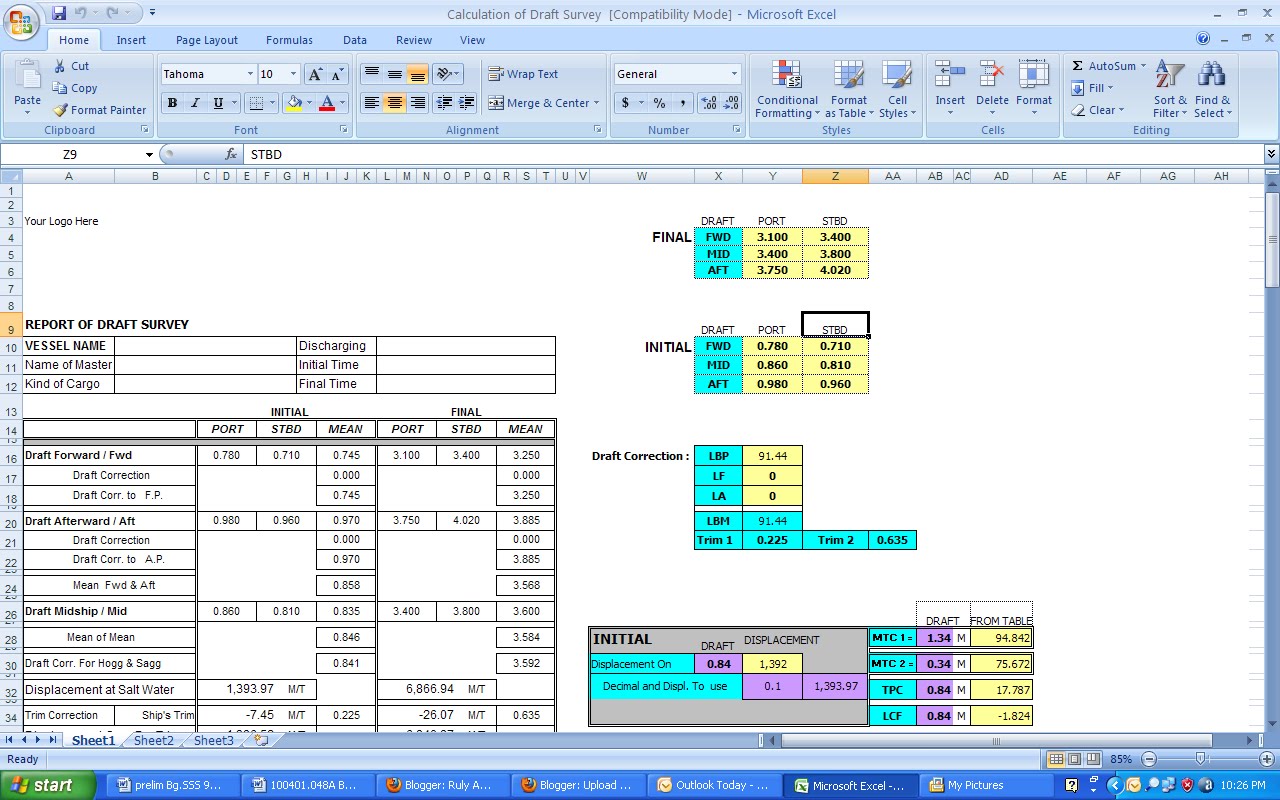 Draft Survey Calculation Program Marine Surveyor Blog's