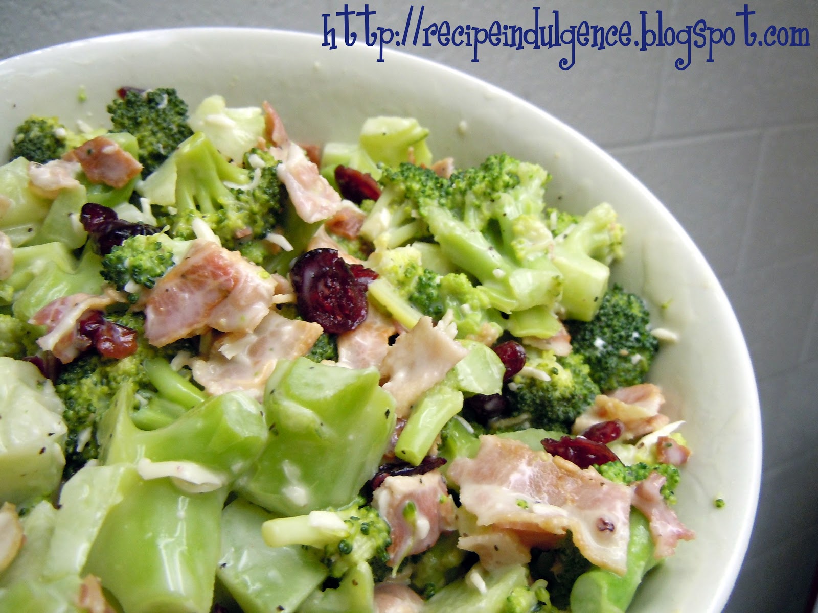 Recipe Indulgence Broccoli Bacon Salad