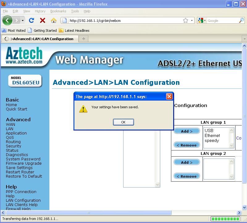 Lan configuration