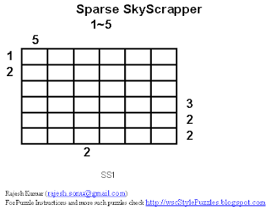 Logic Puzzle named Sparse Skyscrapers