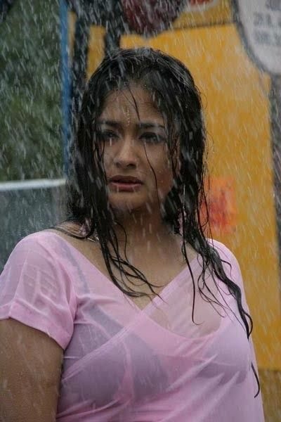 Telugu actress kiran rathod showing  bra through wet hot saree image gallery