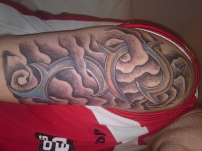 Tribal tattoo with clouds