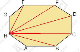 GEOMETRÍA ECA de enseñanza media: Número de diagonales trazadas desde