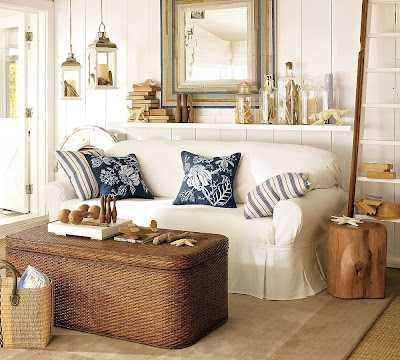 Beach Decor Furniture on And Painted Furniture As It Is Does Mixed With Denim And Sisal